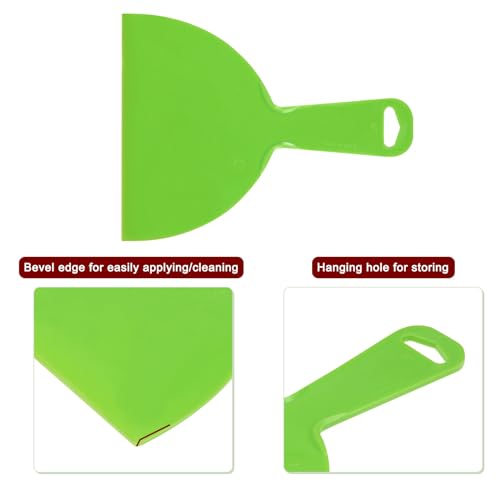 HARFINGTON 10pcs Putty Scraper 6" Width 4mm Thin Flexible Plastic Putty Knives for Taping Drywall Spreading Painting Wall Scratching - color: Green, size: 6"
