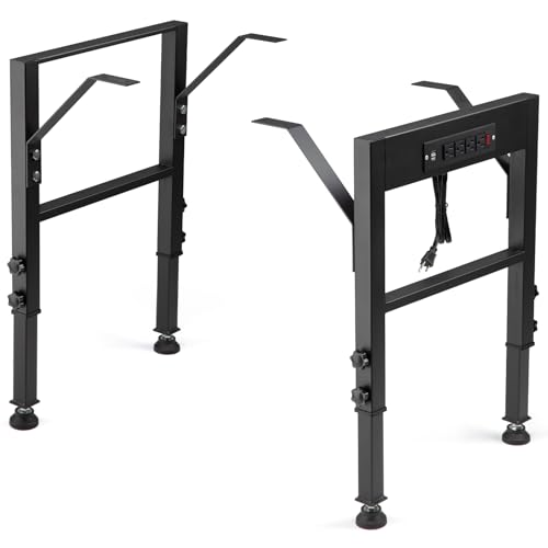 OLBRUS 19.6-Inch Depth Workbench Frame with Floor Protectors - size: Power Outlets / Rubber Pad
