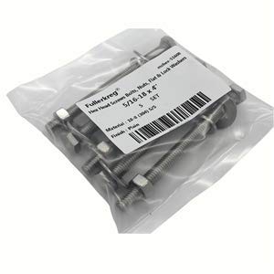 (5 Sets) 5/16-18x4 Stainless Steel Hex Head Screws Bolts, Hex Machine Nuts, Fender Flat Washer& Split Lock Washers, 18-8 (304) S/S, Fully Threaded by Bolt Fullerkreg - size: (5 Sets) 5/16x4"