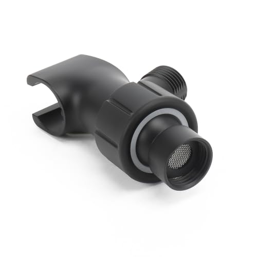 NearMoon Adjustable Shower Arm Mount- with Universal Wall Hook Bracket and Brass Pivot Ball, Shower Head Holder for Hand Held Showerheads (Matte Black) - color: Matte Black