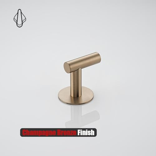 JQK Self Adhesive Towel Hook Champagne Bronze, No Drill Stick on Coat Robe Clothes Wall Hook for Bathroom 2 Pack, 304 Stainless Steel, ATH110-CB-P2 - color: Champagne Bronze, size: 2 Pack