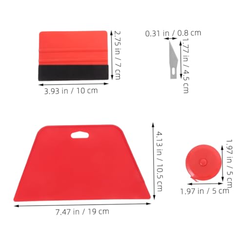 Holibanna Wallpaper Smoothing Tool Kit Peel and Stick Wallpaper Squeegee Set with Scraper Tape Measure Carving Cutter and 5 Refills for Installation and Car Film
