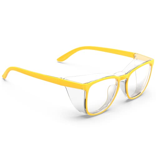 Stylish Safety Glasses, Clear Anti-Fog Anti-Scratch Protective Glasses For Men And Women - color: Lemon Yellow
