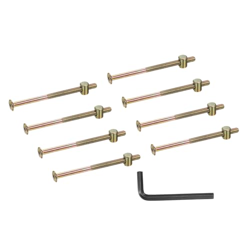 PATIKIL 8 Set Bunk Bed Bolts and Nuts Kit, M6x100mm Furniture Bolts Hex Drive Socket Cap Hardware Replacement for Beds Headboards Chairs - size: M6x100mm