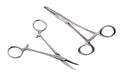SURGICAL ONLINE 2-Piece Curved & Straight 3.5" Hemostat Set - Stainless Steel Locking Tweezer Clamps - Ideal Hemostats for Nurses, Fishing Forceps, Crafts and Hobby - size: 3.5"