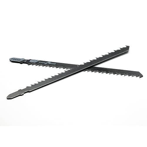 5 PCS T344D T-Shank Jigsaw Blade, 6" High Carbon Steel for Wood PVC | High Carbon Steel, 6 TPI Fast Cutting, Fits All T-Shank Saws, For Hardwood Plywood Chipboard Plastic - size: 5 Pcs