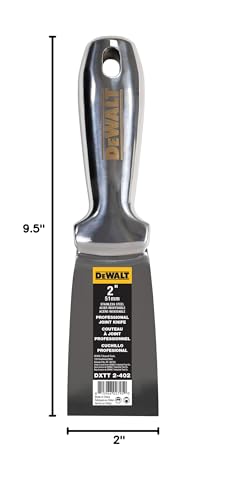 DEWALT 2" All Stainless Steel Joint Knife | One-Piece Premium Polished Metal Putty Blade | 2-402 - size: 2-Inch