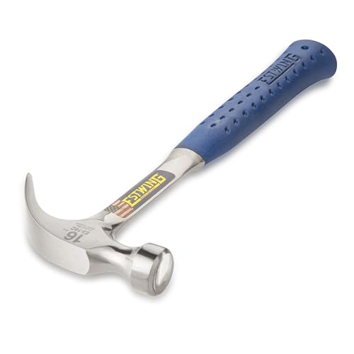 ESTWING Curved Claw Hammer, 16 oz Smooth Face, Shock Reduction Grip, E3-16C - size: 16 oz (Ounces)