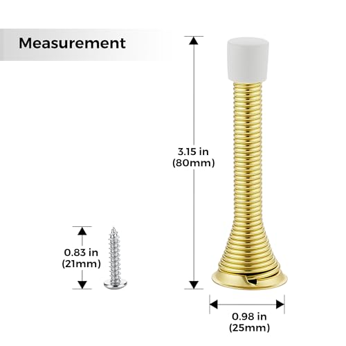 Ravinte Door Stoppers, 12 Pack Gold Spring Door Stops with Rubber Bumper - color: Gold