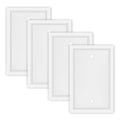 4 Pack Single Blank Outlet Cover Plate - Natural Bamboo Fiber Material - size: 1 Gang Single Blank