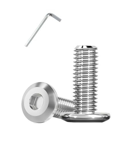 Metuja 1/4-20x1 Flat Head Hex Socket Cap Screws Bolts,304 Stainless Steel Fully Threaded Machine Screws with Hex Key (50PCS) Corrosion-Resistant for Furniture/Machinery - size: 1/4-20 x 1"