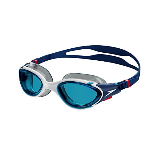Speedo Unisex-Adult Swim Goggle Biofuse 2.0 - color: Ammonite Blue/White/Red/Blue