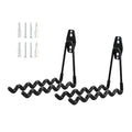2 PCS Garage Storage Utility Hooks, Heavy Duty Metal Wall Mount Hooks, Wave Hook Garage Garden Tool Organizer, Fit for Cord, Badminton Rackets, Hoses, Bikes, Tools (Black) - size: Wave hooks