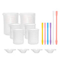 Gartful 16PCS Silicone Measuring Cups Set, Resin Casting DIY Tool Kit, 2PCS 250ml Large Pouring Cups, 4PCS 100ml Reusable Measurements Cups, 4pcs Mixing Cups, 2PCS Large and 4 Smaller Stir Sticks - size: Large-250ml*2+100ml*4+mini size*4+stir stick*6