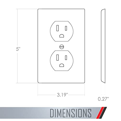 TayMac 2520W MASQUE White 1-Gang Duplex Jumbo Electrical Outlet Cover Wall Plate, Replaces Old Wall Plate for Electric Outlet, Home Improvement Essential, White, 1-Pack
