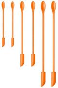 Silicone Spatula Set 6Pcs, Mini Jar Scraper for Makeup & Food - color: Orange