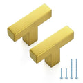 JOY DECOR Gold Cabinet Handles Square Cabinet Pulls, Single Hole, 10 Pack - size: Single Hole