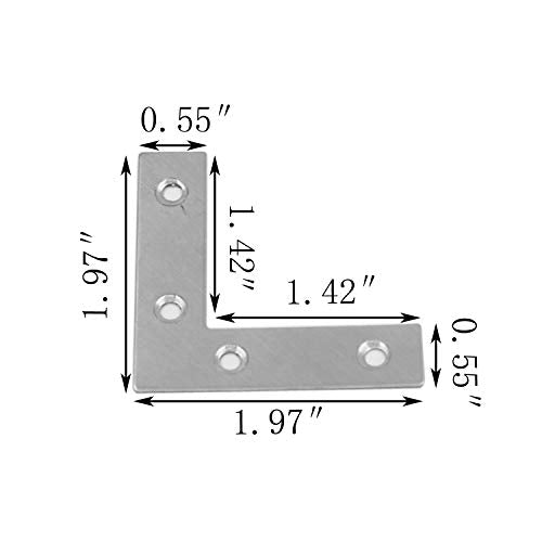 Orgrimmar 36PCS Corner Brace Brackets Plates Metal L Shaped Flat 50x50x1mm