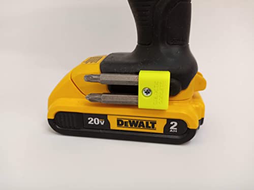 MAGNETIC Bit Holder for DEWALT 20V Drill/Driver, Side Mounted, Strong Magnets, Low Profile Design - Galactic Gadgets (Fluorescent Yellow) - color: Fluorescent Yellow, 1 Pack