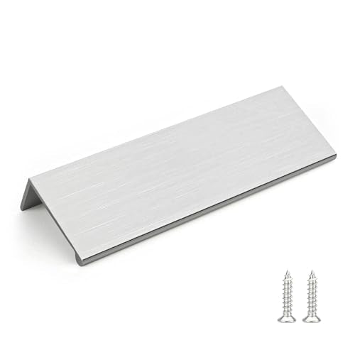 Rergy 10 Pack 3-3/4" Cabinet Pulls Brushed Nickel Finger Pulls for Cabinets - color: Brushed Nickel, size: Hole Center: 3-3/4in(96mm)