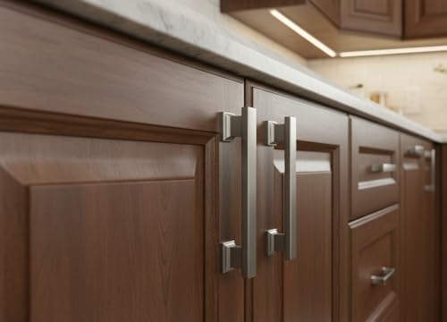 Alzassbg Brushed Satin Nickel Cabinet Pulls and Handles 10 Pack, AL3061SN - color: Brushed Satin Nickel, size: 5" Hole Center