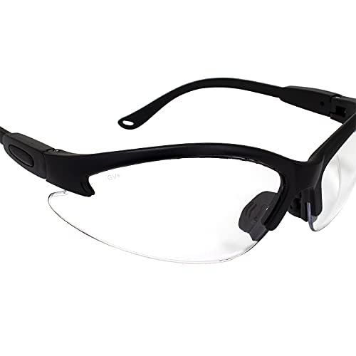 Global Vision Cougar Safety Glasses Nurses Dental Assistant Glasses Shooting Glasses for Women Men Clear Lens (Black) - color: Black