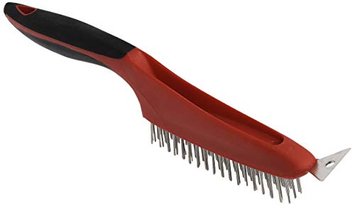 Red Devil 4164 13-Inch Soft Grip Stainless Steel Wire Brush with Scraper - size: 13 inches