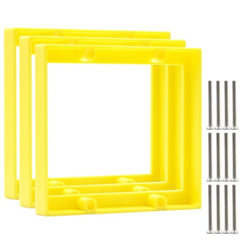 1/2" Double Gang Electrical Box Extender,Yellow, Pack of 3 - color: Yellow-1/2"