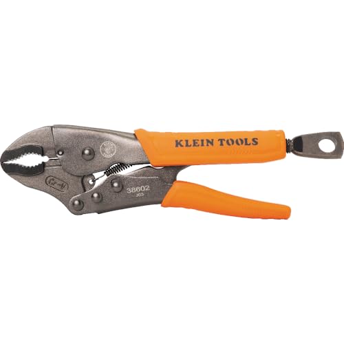 Klein Tools 38602 Curved Jaw Locking Pliers with Quick Release Handles, Intuitive Thumb Knob, High Torque and Gripping Power, 10-Inch - size: 10-Inch