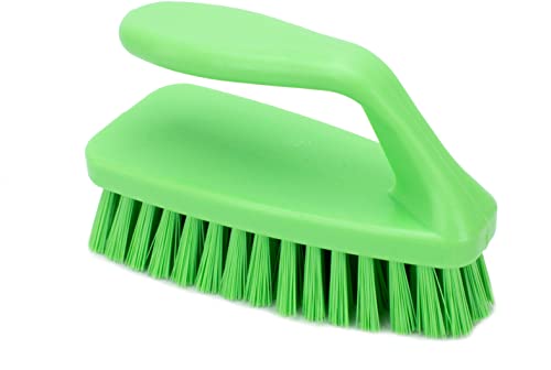 SPARTA Scrub Brush with Iron Shaped Handle and Stiff Bristles, Heavy Duty Scrubber Brush for Kitchen, Bathroom, Shower, Tile, Sink, Carpet and Bakepans, Polypropylene, 6 Inches, Lime - color: Lime, size: 6 Inches (Pack of 1)