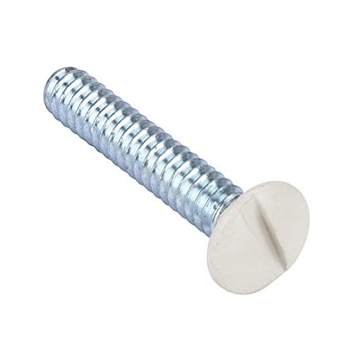 Henne Bery 3/4" Long 6-32 Thread, Oval Head Milled Slot Replacement Wall Plate Screws, 50 Pack, Light Almond - color: Light Almond, size: 3/4",50 Pack