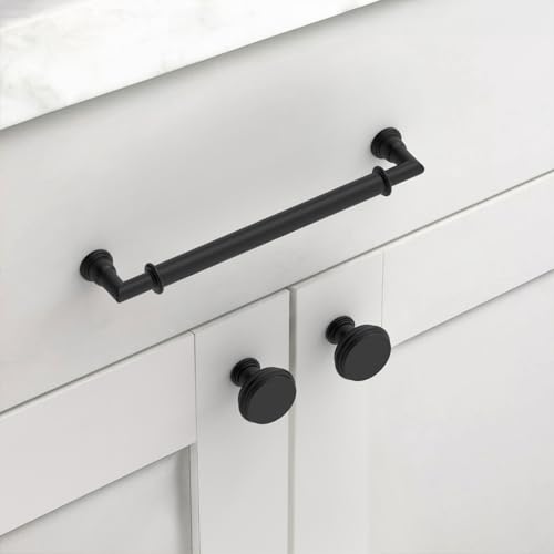 Asidrama 10 Pack 6.3 Inch(160mm) Matte Black Kitchen Cabinet Handles, Cabinet Pulls Kitchen Cabinet Hardware for Cupboard Drawer Pulls 2281 - color: Matte Black, size: 6.3" Hole Center