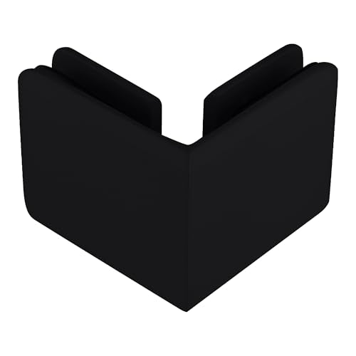 Brixwell Beveled Style 90 Degree Glass To Glass Clamp Brass, Matte Black - color: Matte Black