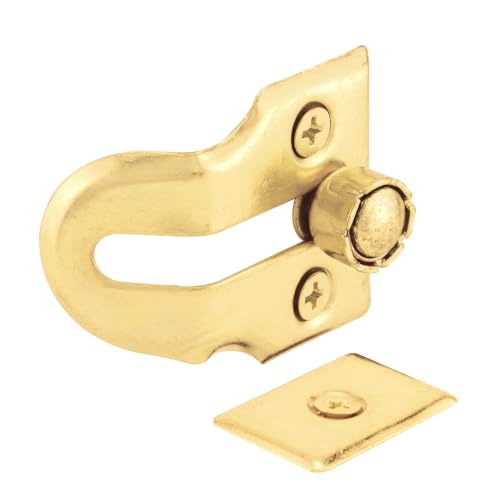 Prime-Line U 9939 Wood Window Vent Lock, Brass Plated Steel (2 Locks)