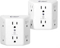 Unidapt Multi Plug 6 Outlet Extender, Surge Protector 900J, 2 Pack | Wall Splitter Power Strip, 3 Side Wide Spaced Adapter, Mountable Wall Tap Charger Expander for Office, Home, Travel - style: 2-Pack