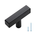 Ravinte 1 Pack Black T Bar Square Cabinet Knobs 2in Cabinet Pulls | Matte Black Finish, Solid Metal, Easy Install, Screws Included, Hardware, Kitchen, Bathroom, Drawers, Cabinets - color: Black, size: 1 Pack, style: Square
