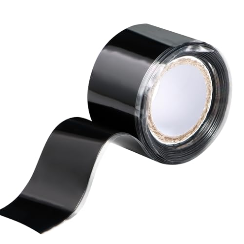 Self Fusing Silicone Tape 1 in x 5' Black Waterproof Rubber Leak Proof Sealing Silicone Rubber Self-amalgamating Tape for Emergency Hot and Cold Water Pipe Repairs and Tool Fixation - size: 1 Roll - 5 ft - Black - 20 mil Thickness