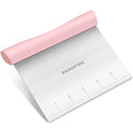 Multi-Purpose Stainless Steel Bench Scraper Dough Blender & Pastry Cutter - color: Pink