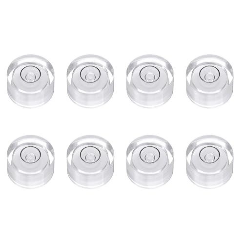HARFINGTON 8pcs Circular Bubble Spirit Level 14x8mm Mini Round Bubble Spirit Level Little Measuring Layout Tools for TV Industrial Carpentry Picture Frame, White/Black - color: White/Black, size: 14x8mm