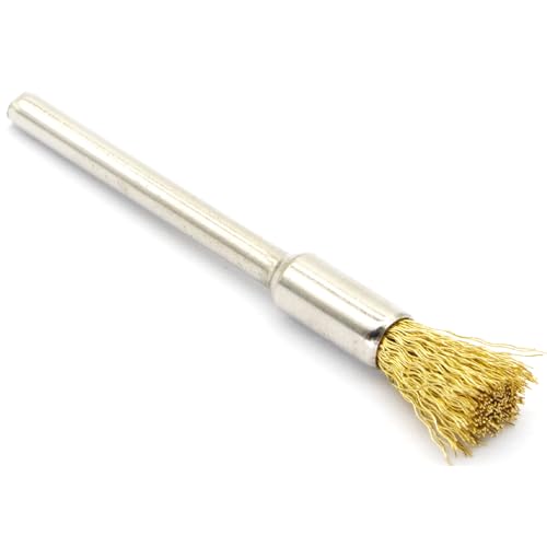 20PCS Brass Wire Brushes - Metal Rust Removal, Cleaning, and Polishing - 5mm Diameter, 1/8″ (3mm) Shaft - Removes Burrs, Dust, and Oxide Layer - Handles Rough Surfaces - Rotary Tool Accessories - style: Brass Wire Brush 3*5mm 20PCS