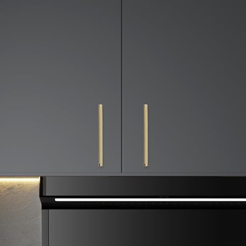 10 Pack 6-1/4 inch(160mm) Brushed Brass Kitchen Cabinet Handles Knurled Cabinet Pulls Gold Drawer Pulls Kitchen Cabinet Hardware Handles Drawer Pulls Dresser Handles - color: Brushed Brass, size: 6-1/4" Hole Center（160mm）