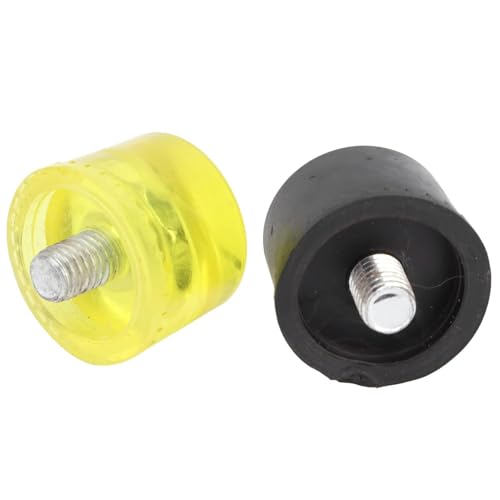 Replacement Mallet Head Tips Rubber Hammer 4 Pcs Yellow Black Plastic Set (Φ40mm)