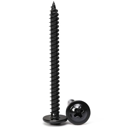 Black Wood Screws，#8×2 inch 100Pcs Black Phillips Truss Head Screws - color: Black, size: #8×2"