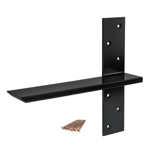 （2-Pack） Free Hanging T Shelf Bracket, Solid Heavy Duty Steel Knee Wall Hidden Granite Countertop Support Floating Bracket Hardware, Universal ,12 Inch , DIY Projects , Screws Included - size: 12