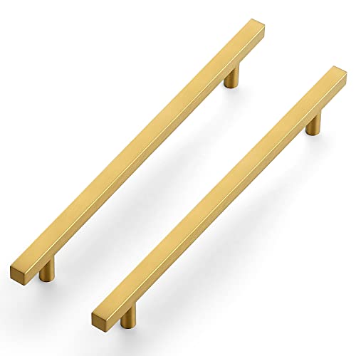 Ravinte Gold Cabinet Handles 8-4/5 Inch 10 Pack, Square Cabinet Pulls - size: 8-4/5 Inch Hole Centers