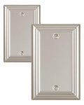 Switch Plates Outlet Covers, 2-Pack Metal Wall Plates, Satin Nickel - color: Satin Nickel, size: 1 Blank 2PK