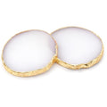 2 Pcs Resin Nail Art Palette, White Gold Edge Mixing Tray - color: White