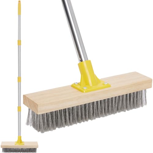 Stainless Steel Deck Brushes with Long Handle for Scrubbing Concrete Floor