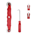 2 Pcs Screen Repair Tool, Durable Screen Door Roller Tool and Spline Remove Hook, Ergonomic Handle, Easy to Use, Suit for Screen Door Window Screen Repair Replacement - size: Roller+Hook