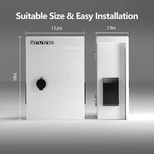 Outdoor Electrical Box with Thermostat and Fan, Cold-Rolled Steel Plate, Aluminum Alloy Back Beam, One-Piece Ventilation Design, IP65 Waterproof, Wall/Pole Mounted. (17.7" x 13.7" x 7.9") - size: 17.7" x 13.7" x 7.9"